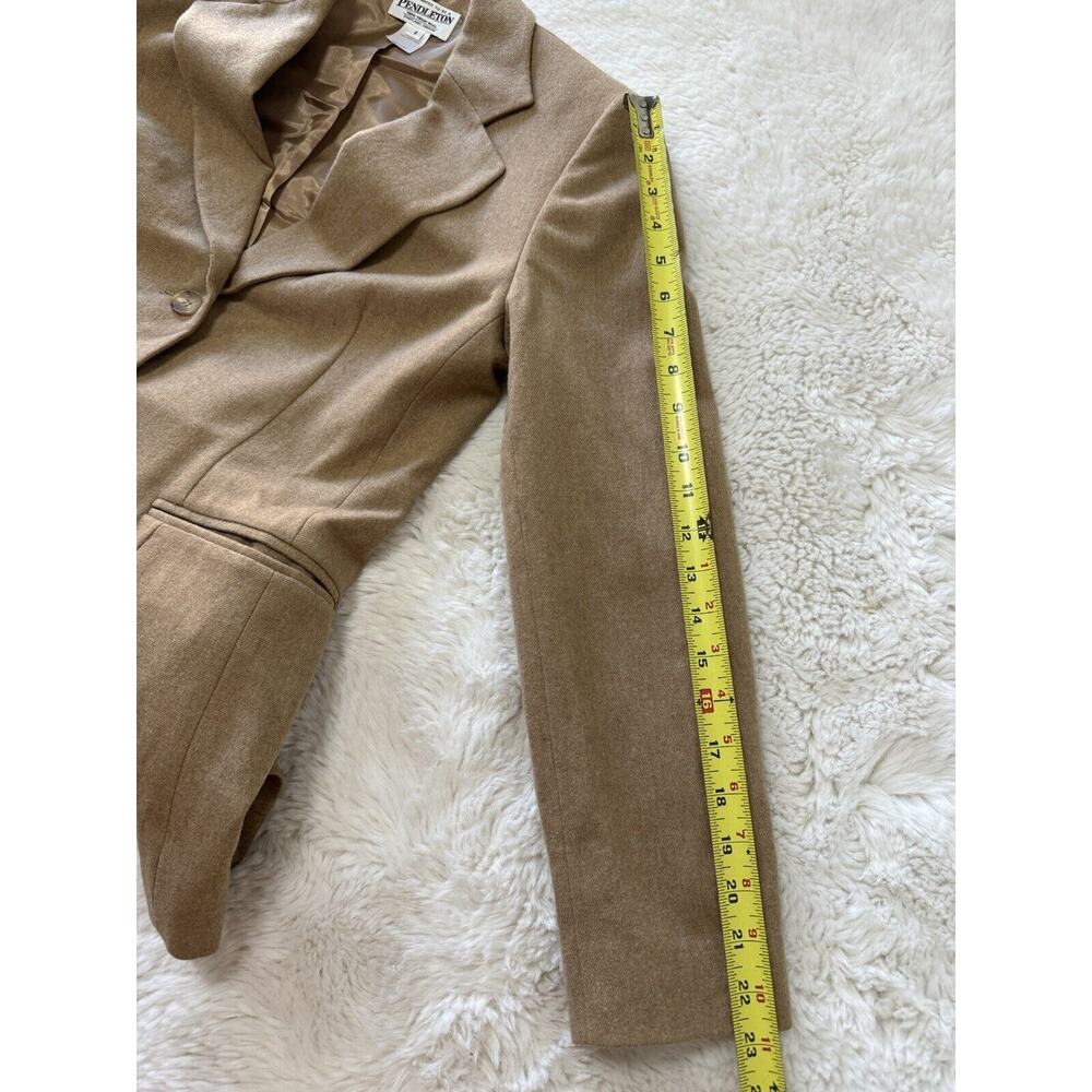 Vintage Pendleton Blazer Skirt Suit Set Tan Outfit Virgin Wool PRISTINE - Picture 7 of 12